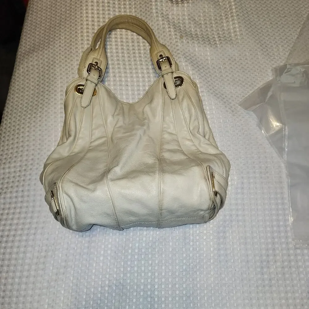 KOOBA EUC WOMEN'S CREAM LEATHER SHOULDER HOBO BAG